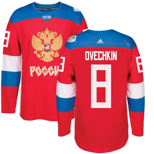 Kinder Team Russland #8 Alexander Ovechkin Authentic Rot Auswärts 2016 World Cup